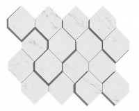 Marvel Stone Carrara Pure Mosaico Esagono 3D
