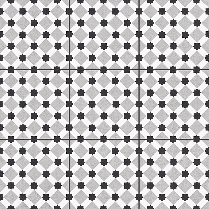  Carpets Pre-cut Rondo Grey (Black joint) Matt 60x60
