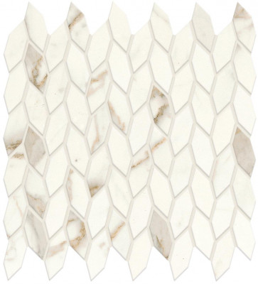 Мозаика Marvel Calacatta Prestigio Mosaico Twist Silk (A4WP) Керамическая плитка 30.5x30.5 см