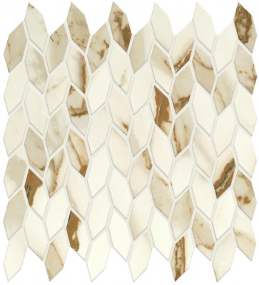 Мозаика Marvel Calacatta Imperiale Mosaico Twist Shiny (A4WN) Керамическая плитка 30.5x30.5 см