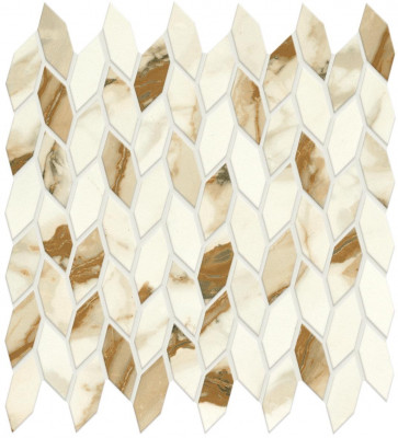 Мозаика Marvel Calacatta Imperiale Mosaico Twist Silk (A4WR) Керамическая плитка 30.5x30.5 см