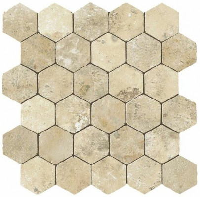 Мозаика Aix Blanc Honeycomb Tumbled (A0UA) 31x30 см