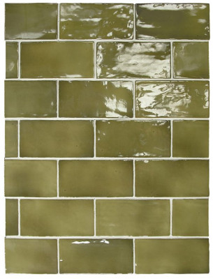 Настенная плитка MANACOR BASIL GREEN (26908) 7.5x15 см